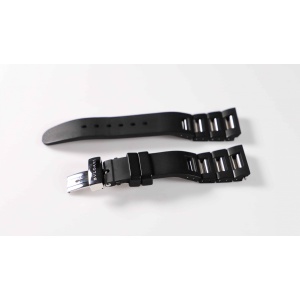 Bvlgari Rettangolo 21MM RTC49 Stainless Steel Rubber Watch Bracelet