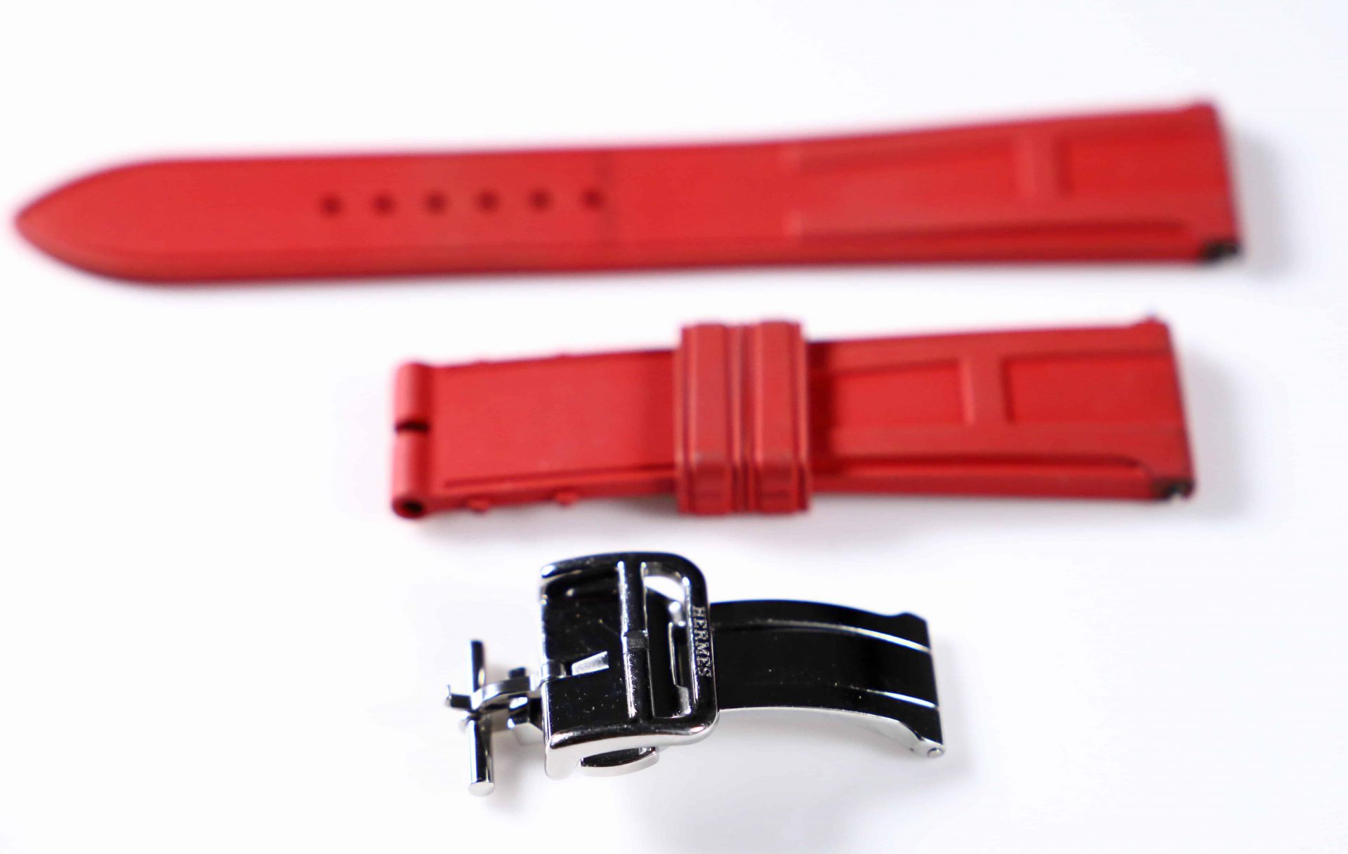 Hermes Rubber Strap with Hermes Deployant Buckle 20MM - Rare Watch Parts