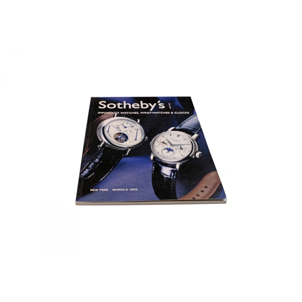 Sotheby's Important Watch, Wristwatch And Clock New York March 6, 2003 Auction Catalog - Rare Watch Parts