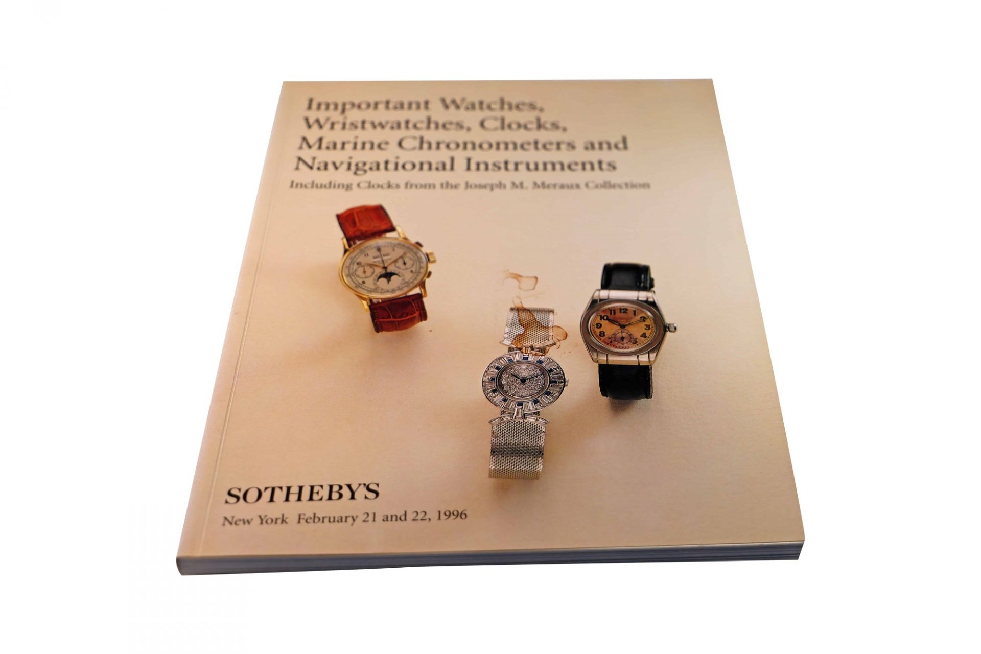 Sotheby's Important Watches, wristwatches, Clocks, Marine Chronometers And Navigational Instruments New York February 21, 1996 Auction Catalog - Rare Watch Parts